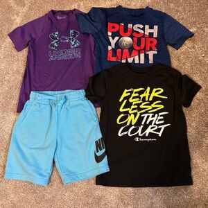 Bundle of boys athletic wear. All 3 shirts are dry-fit